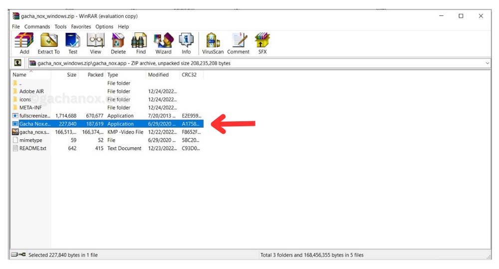 gacha nox exe setup file on winrar