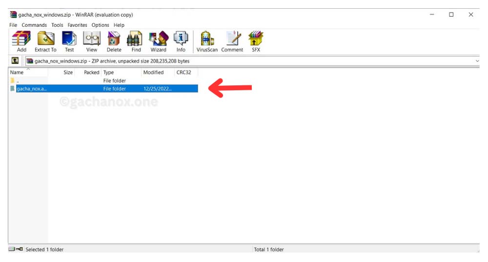 gacha nox file folder on Winrar