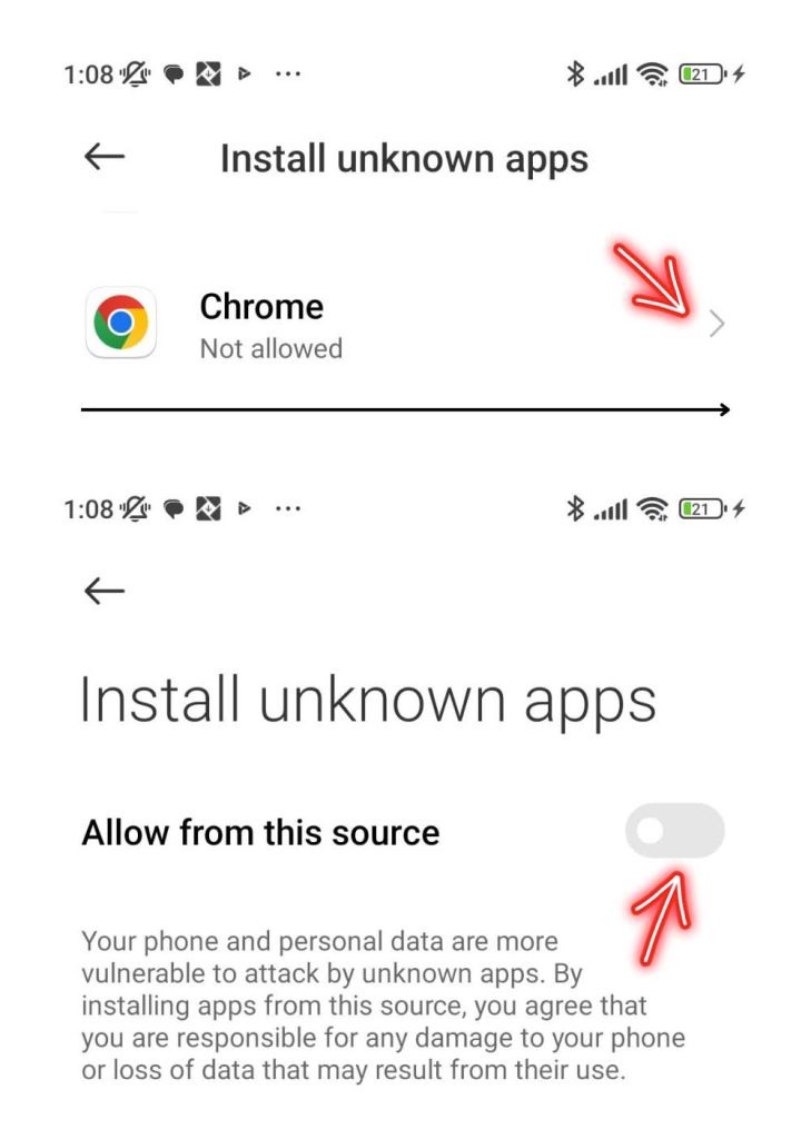 enable install unknown apps