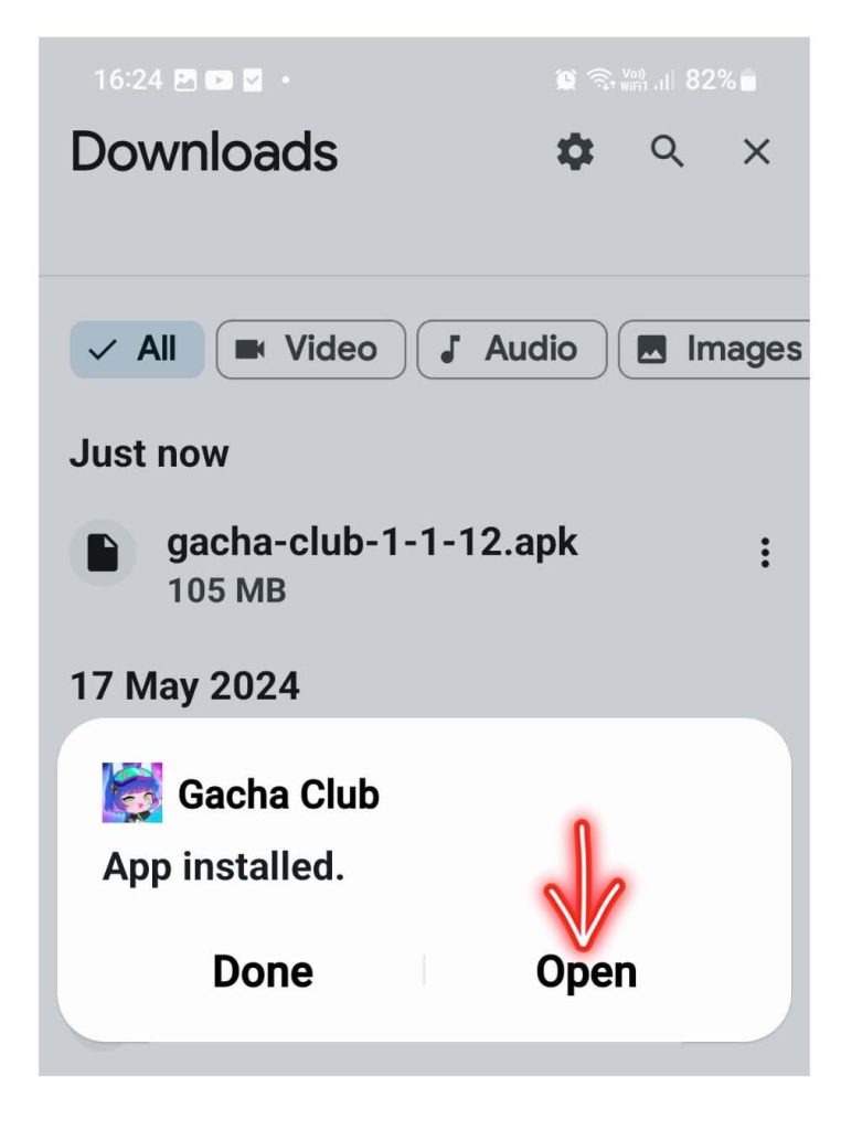 open installed gachaclub apk file